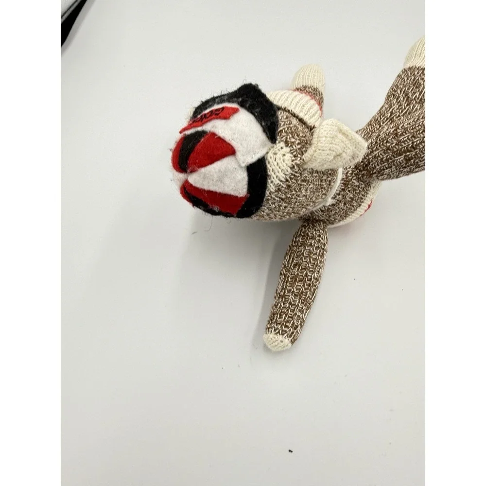 Plush Vintage Georgia UGA Sock Monkey Plush White Brown Stuffed Animal‎